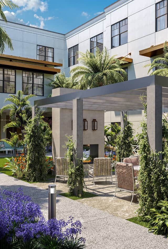 Rendering of The Palms at Plantation outdoor seating