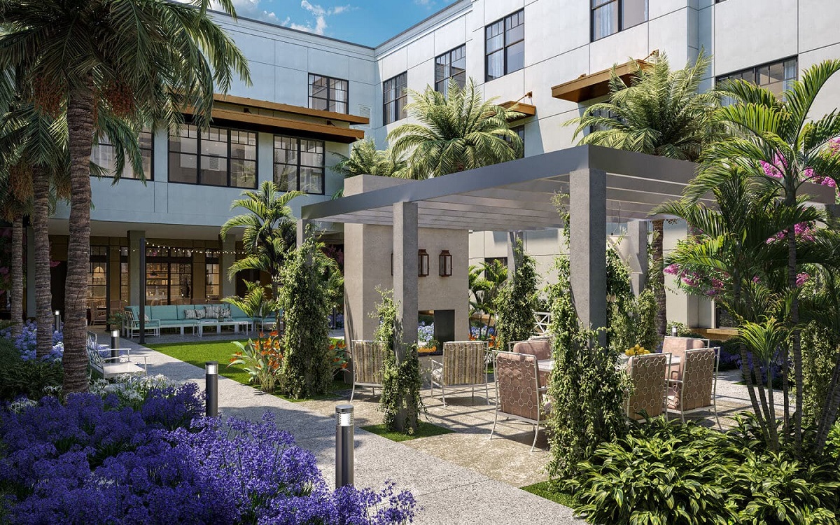 Rendering of The Palms at Plantation outdoor seating